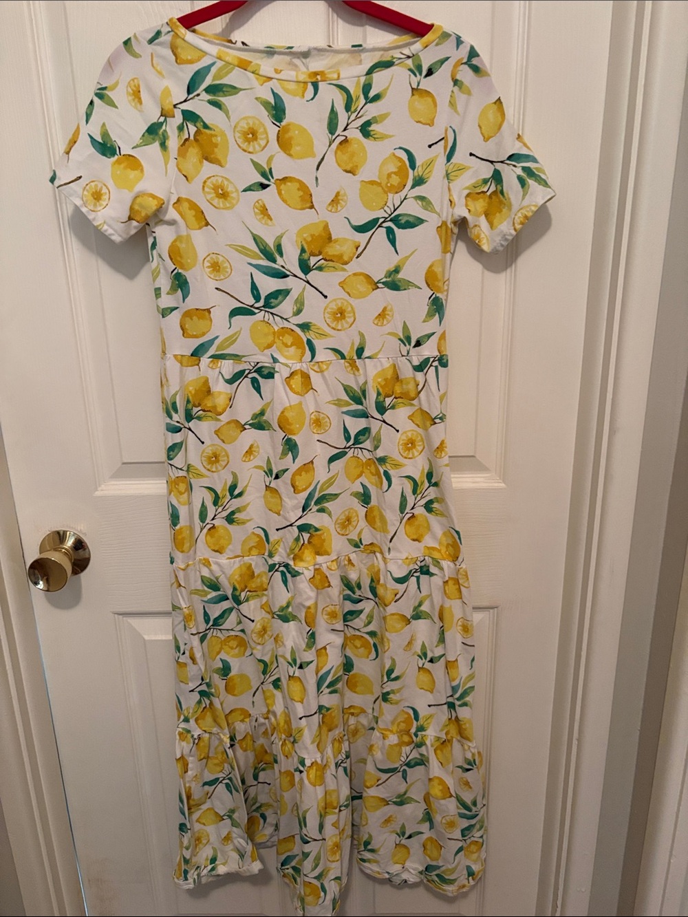 Lemon print tiered dress